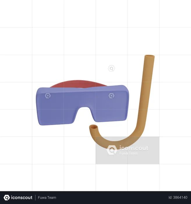 Mergulho com snorkel  3D Illustration