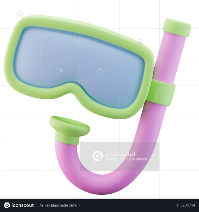 Mergulho com snorkel  3D Icon