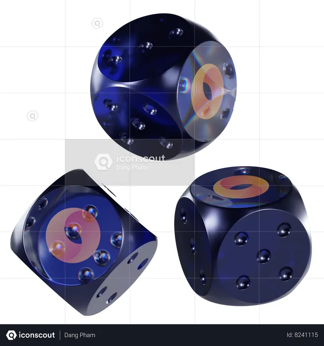 Merit Circle Glass Dice Crypto  3D Icon