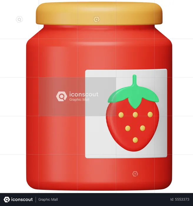 Mermelada de fresa  3D Icon