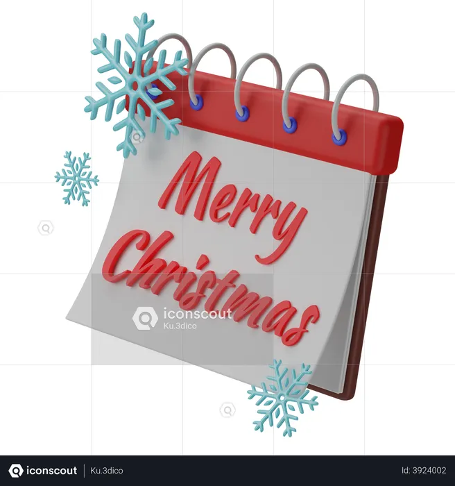 Merry Christmas Calendar  3D Icon