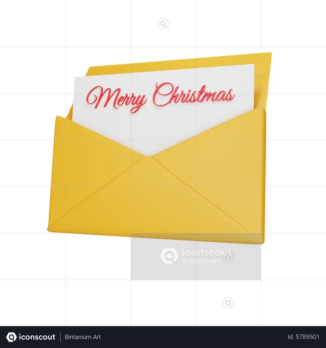 Merry Christmas Envelope  3D Icon