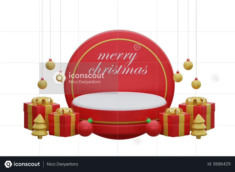 Merry Christmas Podium  3D Icon