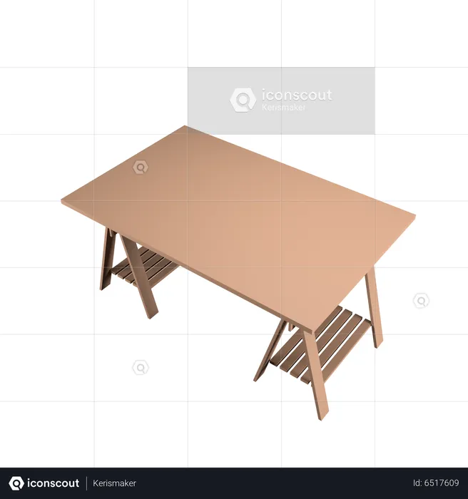 Mesa de escritório com gaveta  3D Icon