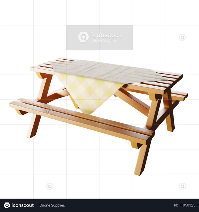 Mesa de picnic  3D Icon