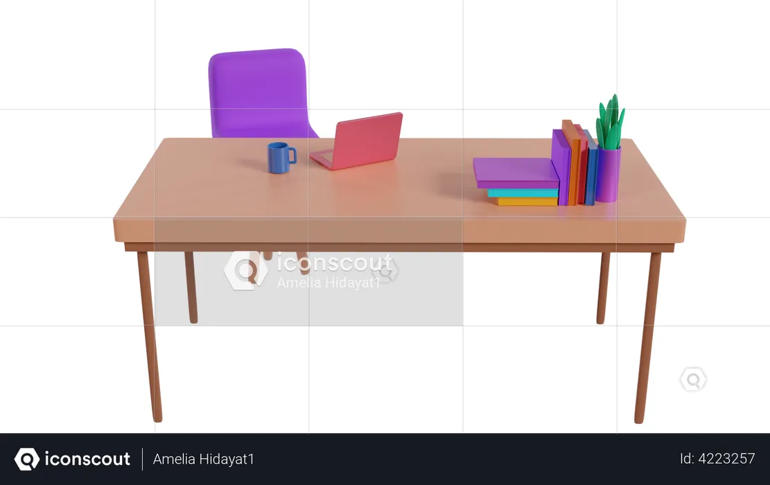 Mesa de trabalho  3D Illustration