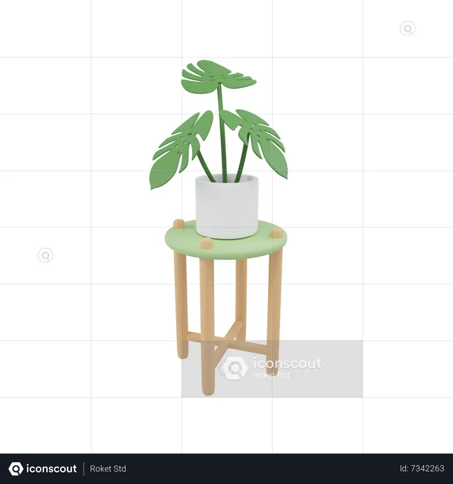 Mesa de plantas  3D Icon