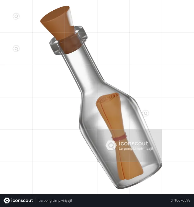 Message Bottle  3D Icon