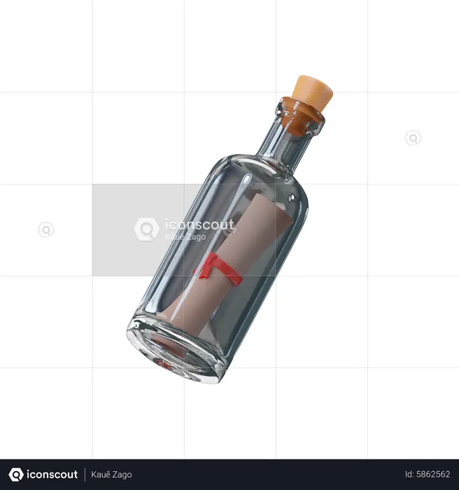 Message Bottle  3D Icon