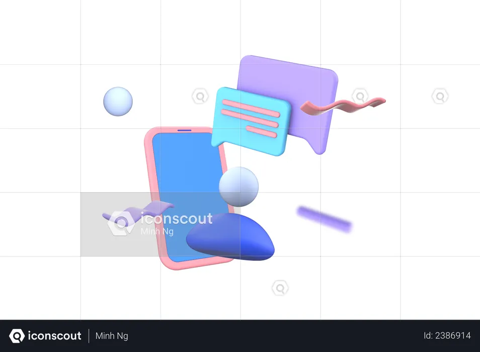 Message chat  3D Illustration