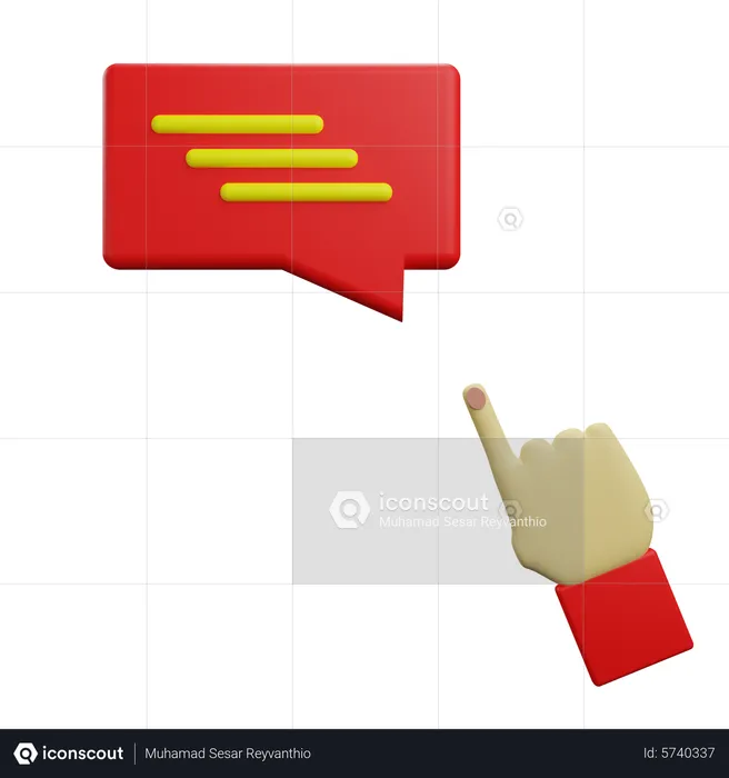 Message Click  3D Icon