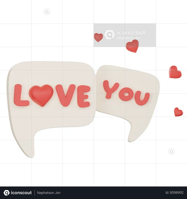 Je t'aime message  3D Icon