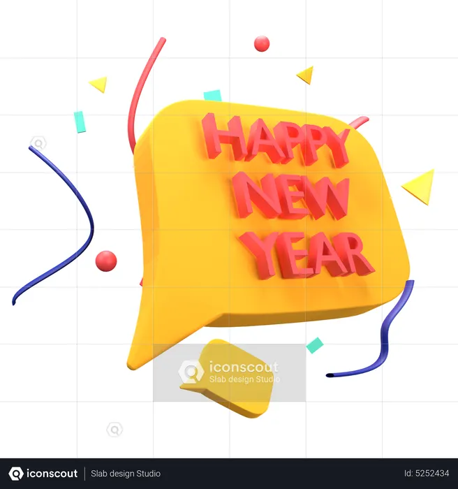 Message de bonne année  3D Icon