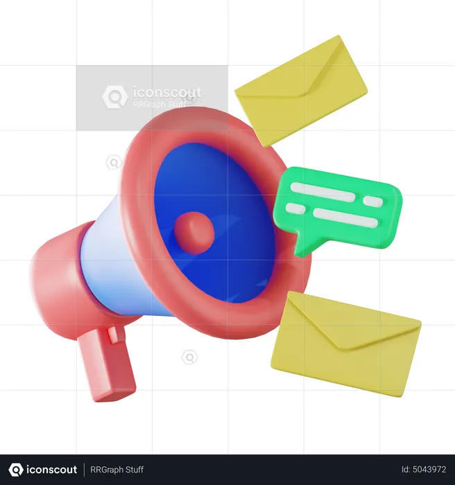 Message diffusé  3D Icon