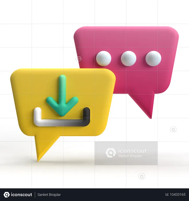 Message Download  3D Icon