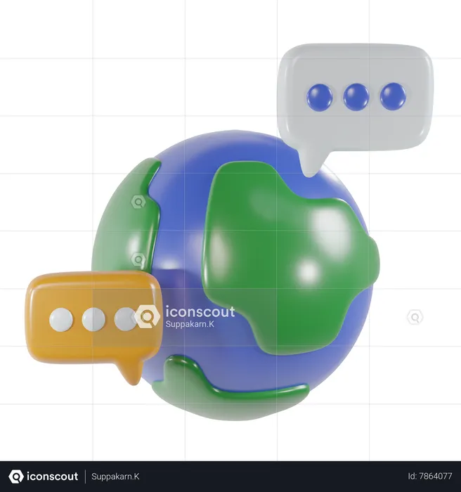 Message mondial  3D Icon