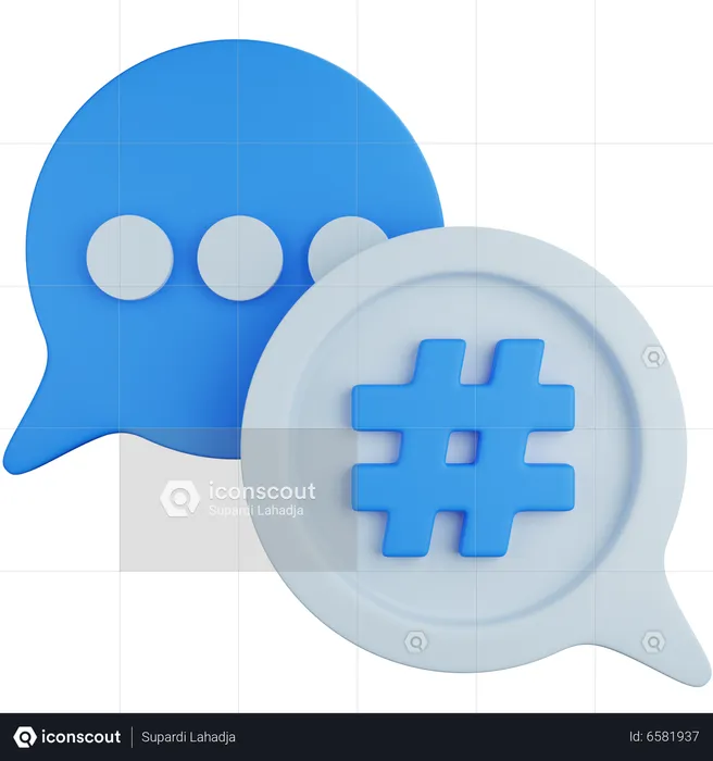 Message hashtag  3D Icon