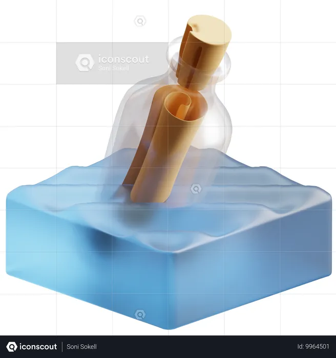 Message in the Bottle  3D Icon