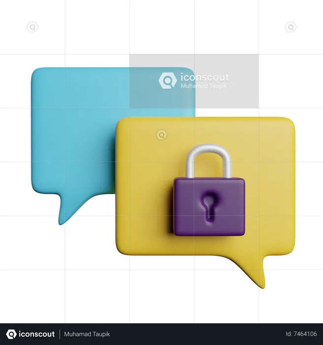 Message Lock  3D Icon