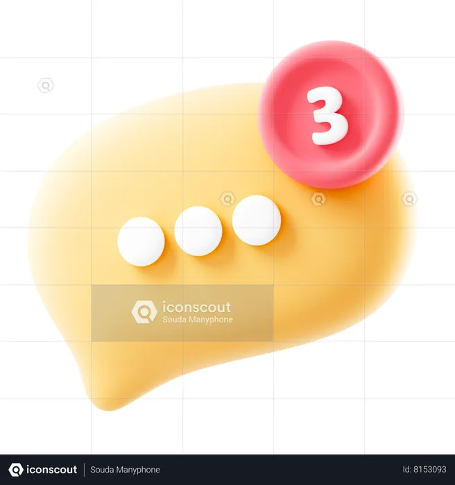 Message Notification  3D Icon