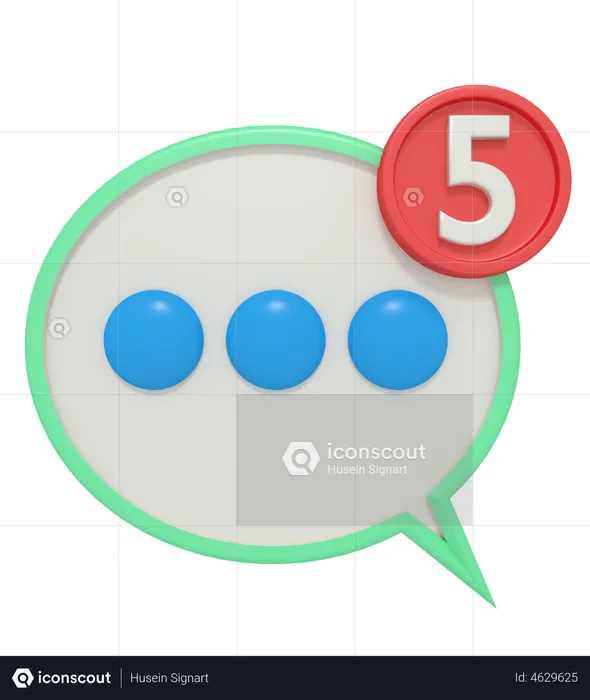 Notification de messages  3D Icon