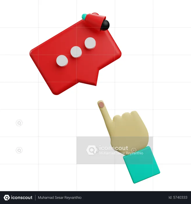Message Notification Click  3D Icon