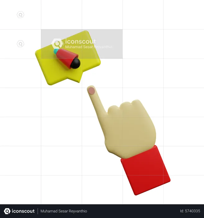 Message Notification Click  3D Icon