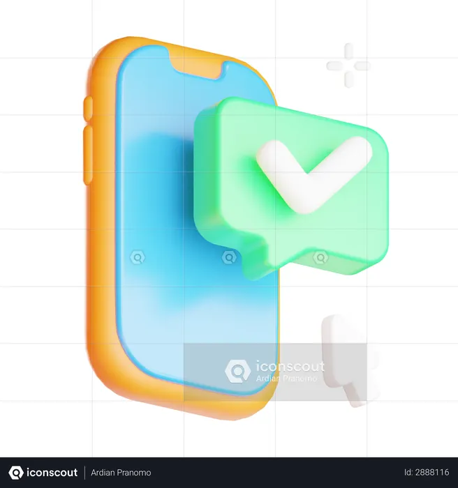Message sent  3D Illustration