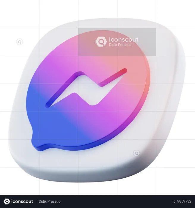 Messager Logo 3D Icon
