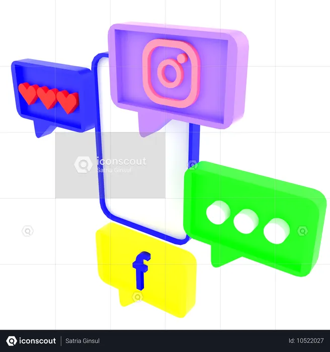 Messages en ligne  3D Icon