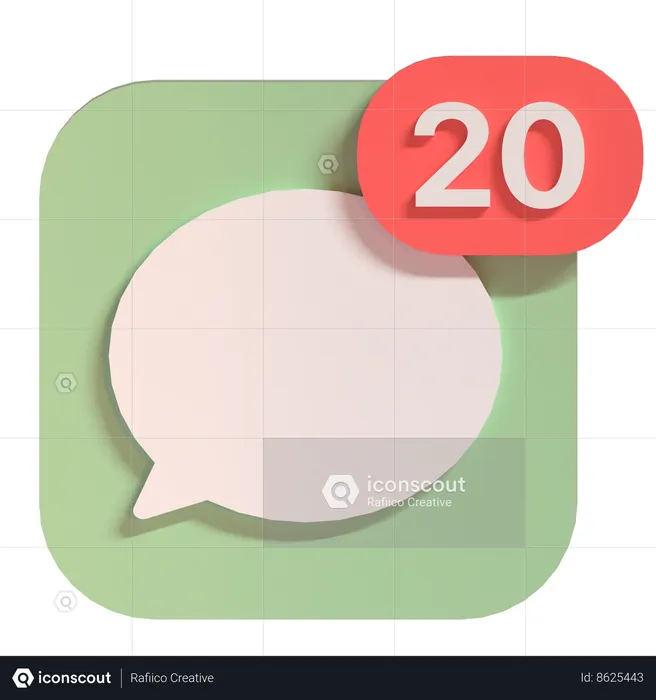 Messages Notification  3D Icon