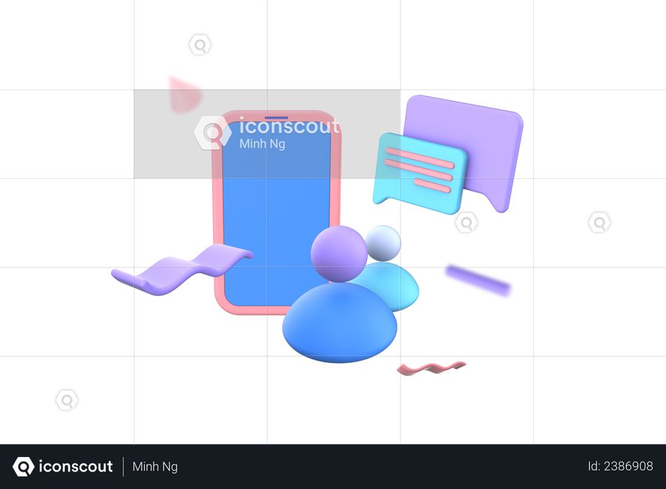 Messenger Group Chat 3D Illustration