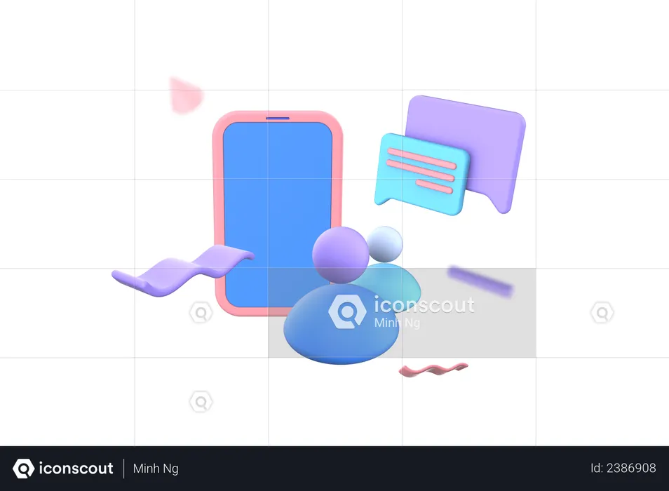 Messenger Group Chat  3D Illustration