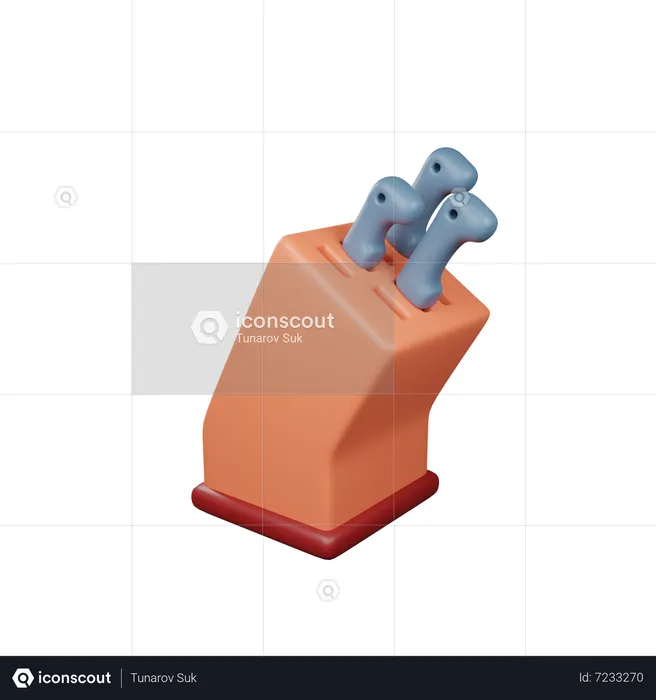 Messerblock  3D Icon