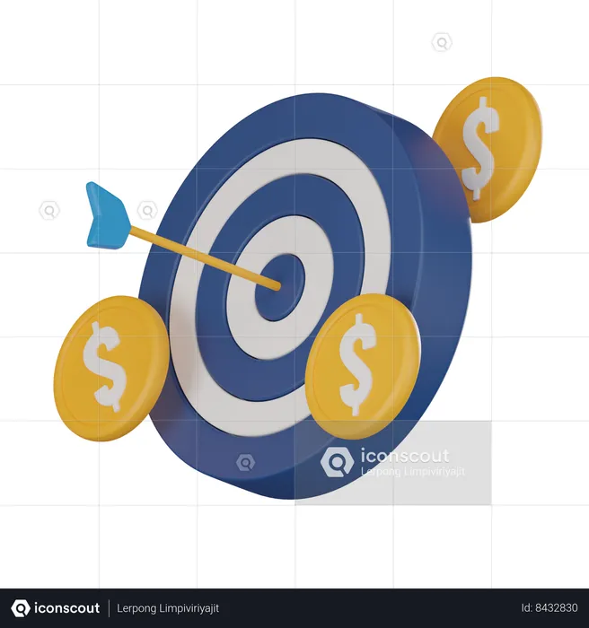 Objetivo financeiro  3D Icon