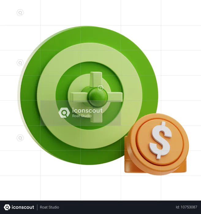 Objetivo financeiro  3D Icon