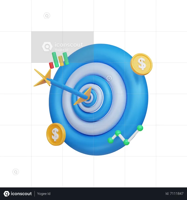 Objetivo financeiro  3D Icon