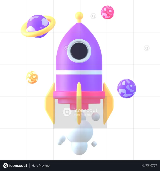 Meta Rocket  3D Icon