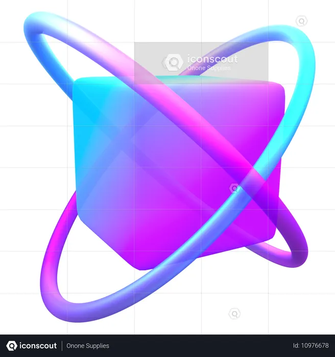 Meta Square  3D Icon