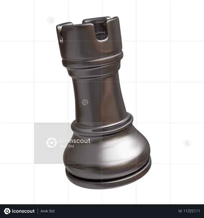 Metal Chess Rook  3D Icon