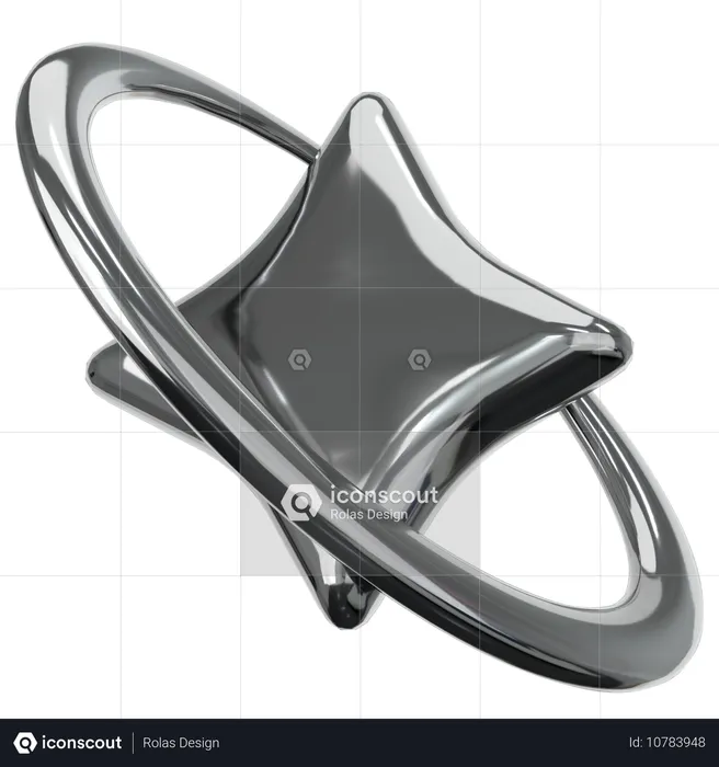 Metal Chrome Abstract  3D Icon