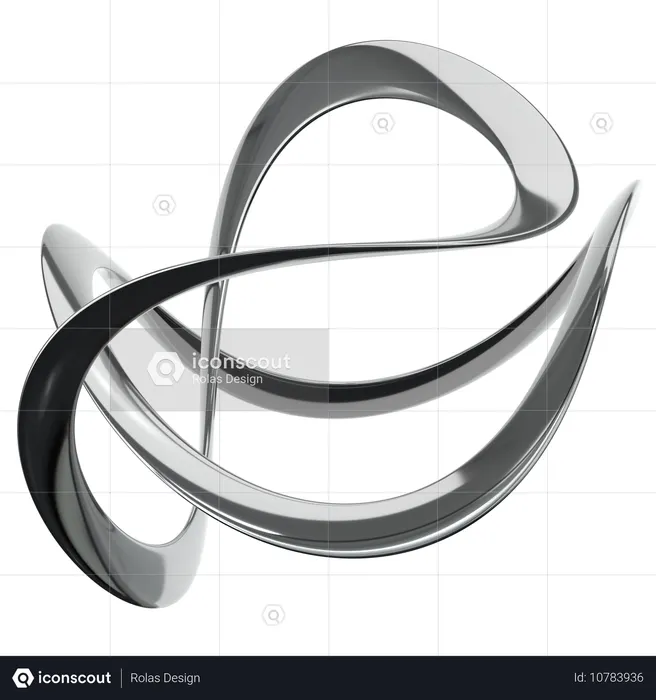 Metal Chrome Abstract  3D Icon