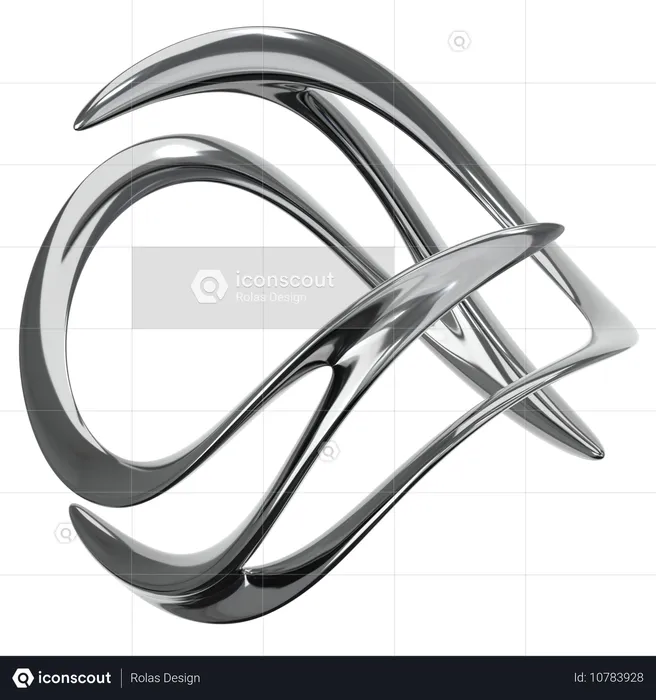 Metal cromado abstrato  3D Icon