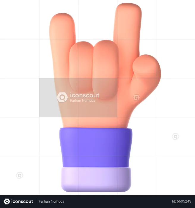 Metal Hand Gesture  3D Icon