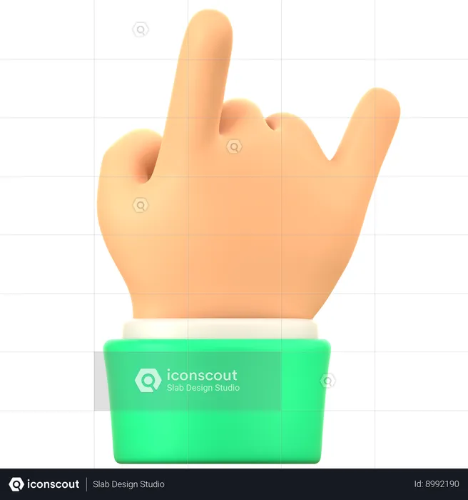 Metal Hand Gesture  3D Icon