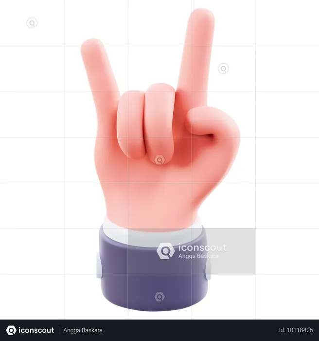 Metal Hand Gesture  3D Icon