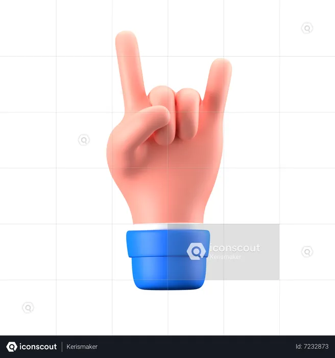 Metal Hand Gesture  3D Icon