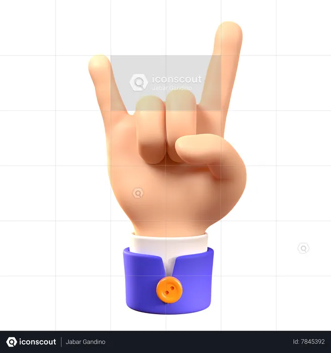 Metal Hand Gesture  3D Icon