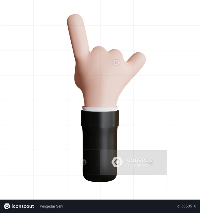 Metal Hand Gesture Back  3D Icon