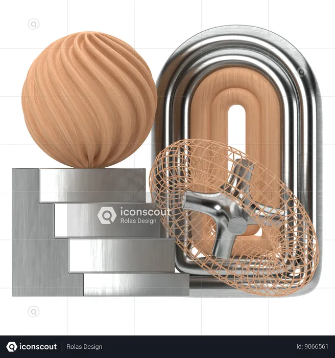 Metal madera resumen  3D Icon